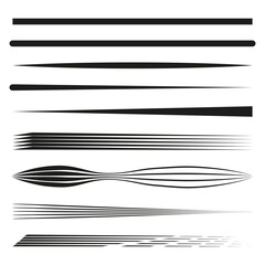 Abstract horizontal lines. Dynamic speed motion. Vector graphic illustration. Brush stroke art.