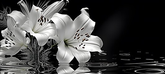 art of lily a black and white high contrast full body,generative AI