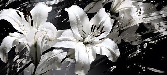 art of lily a black and white high contrast full body,generative AI