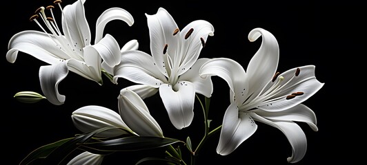 art of lily a black and white high contrast full body,generative AI