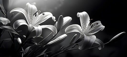 art of lily a black and white high contrast full body,generative AI