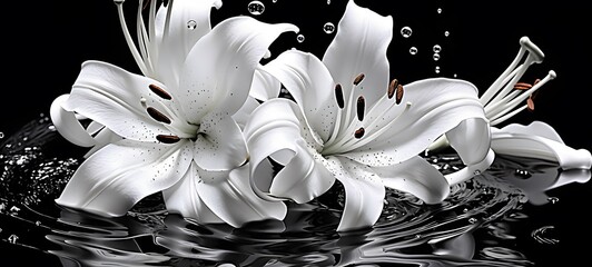 art of lily a black and white high contrast full body,generative AI