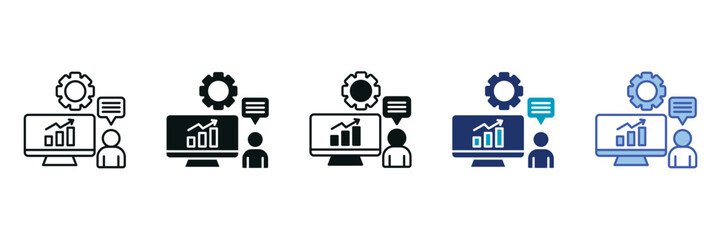 Administrative Icon Set Consisting of Multiple Styles Vector Illustration