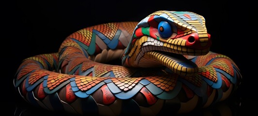 art of snake a black and white high contrast full body,generative AI