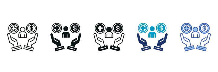 Employee Benefit Icon Set Consisting of Multiple Styles Vector Illustration
