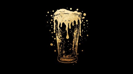 Elegant gold beer logo design with minimal style and premium branding look. Concept: Luxury beverage branding, modern beer identity, premium alcohol label design, and craft brewery aesthetics.