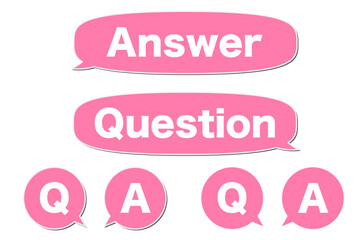ピンクのQ＆Aアイコンと吹き出し