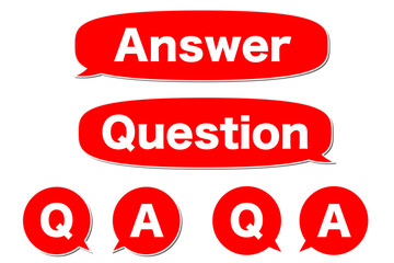 赤のQ＆Aアイコンと吹き出し