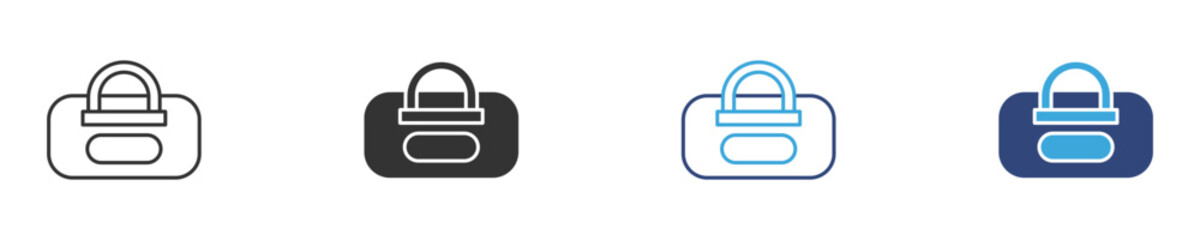 Sports bag icon set. gym bags, travel bags, and sports bags icon , vector illustration .