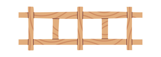 Traditional rural wooden fence cartoon