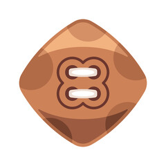 Rhombus shape sewing button element