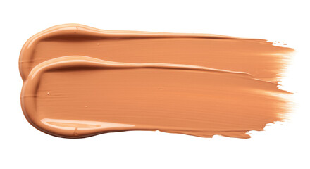 Beige foundation cream smear isolated, makeup swatch for beauty and cosmetic product photography on no background
