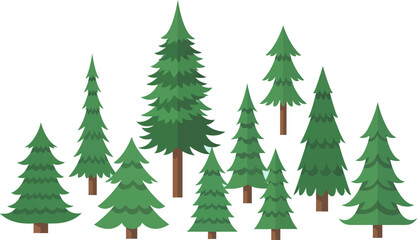 Pines Tree V2 Vector Illustration Graphic