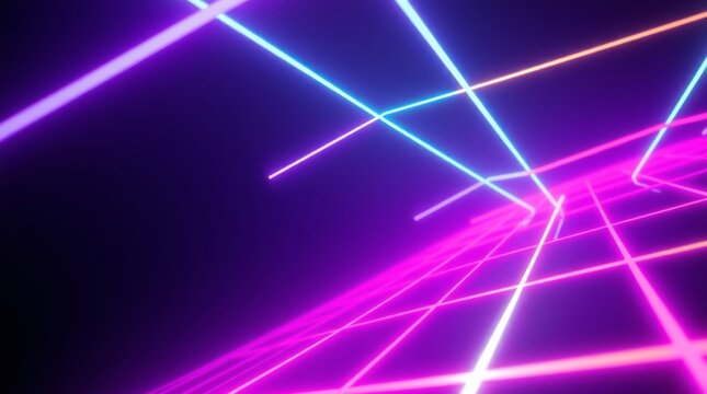 Vibrant Neon Lines Create a Dynamic and Futuristic Abstract Background for Modern Designs and Creative Projects