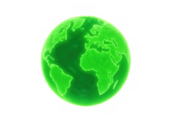 Green glowing earth planet globe hologram symbolizing environment, ecology, future technology, and global connectivity