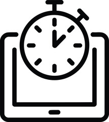 Obraz premium Stopwatch Icon on Tablet Screen Outline timer time