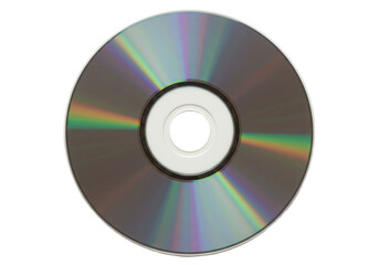 Shiny compact disc isolated on transparent background, optical storage media for data and music, digital technology