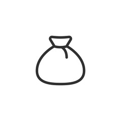Money bag, linear icon. Savings, wealth and financial capital. Line with editable stroke.