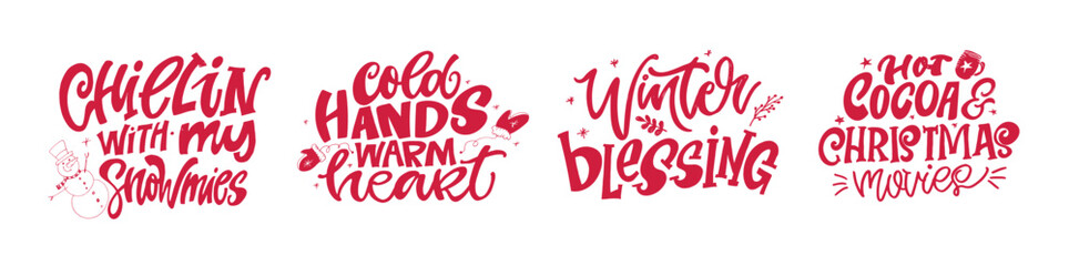 Merry Christmas and Happy New 2026 Year - cute hand drawn doodle lettering postcard. Hello 2026. Holly Jolly, Tis the season.