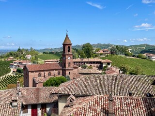 Historical town Castello di Serralunga d'Alba, Piedmont, Italy.
