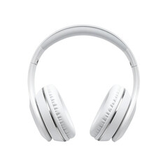 a white headphones with a white background
