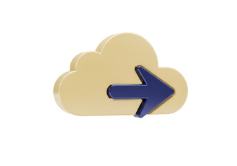 Cloud computing icon PNG isolated, data transfer symbol for technology and digital storage