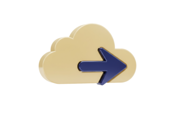 Cloud computing icon PNG isolated, data transfer symbol for technology and digital storage