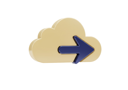 Cloud computing icon PNG isolated, data transfer symbol for technology and digital storage