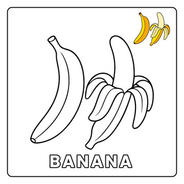 banana Cute Fruit Children Coloring Page