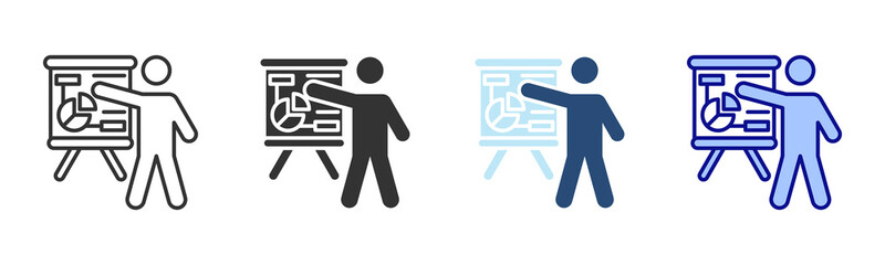 Presentation Icon Set. Designed In Multi Style