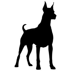 Dog Silhouette Flat Design Vector 