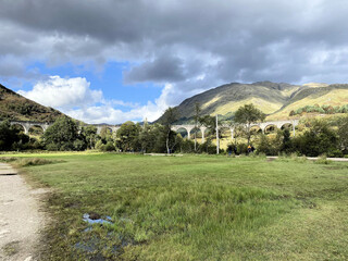 A view of the Scottish Countryside near the Glenfinnan Viaduct