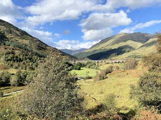 A view of the Scottish Countryside near the Glenfinnan Viaduct