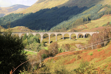 A view of the Scottish Countryside near the Glenfinnan Viaduct