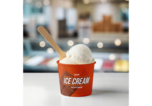 Ice Cream Cup Mockup 6