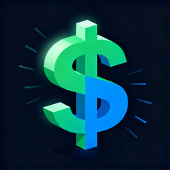 glowing_dollar_symbol_vector_art