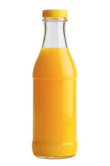 Orange juice bottle isolated on transparent background, fresh beverage PNG element