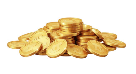 Pile of Shiny Gold Coins with Symbol money wealth