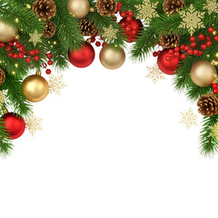 Festive Pine & Ornament Border on White &ndash; Elegant Holiday Frame for Greetings
Rich, traditional, and full of seasonal charm &mdash; perfect for cards, invites, or digital designs.