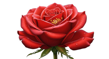 Red Rose with Water Droplets on Black Background flower