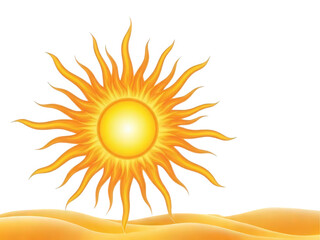 Stylized Sun Over Desert Dunes image