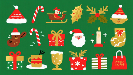 Christmas holiday icons collection