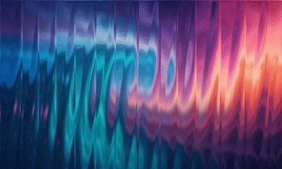 Textured Glass Surface with Reflected Neon Lights in Blue and Pink abstract background