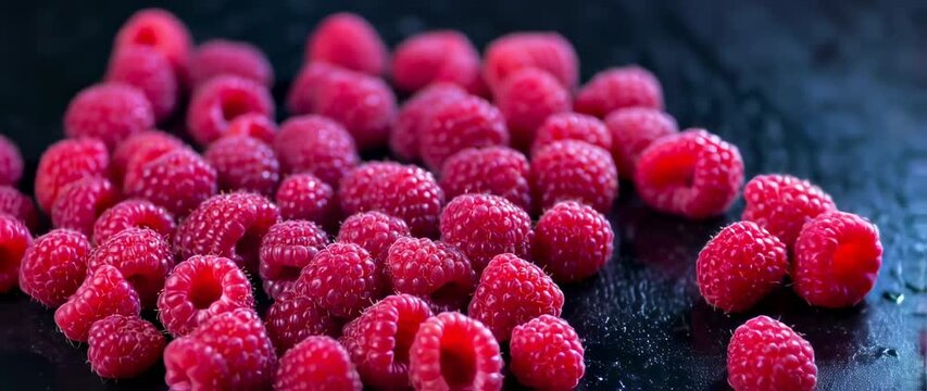 Vibrant raspberries surface, texture, and background, ideal for showcasing natural health, vibrant