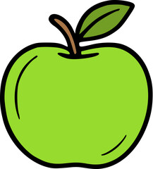 vector illustration of a green apple