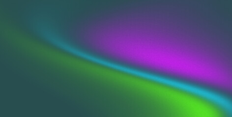 Naklejka premium Blue green and purple gradient background with grainy texture, glowing noise effect and soft wave layout