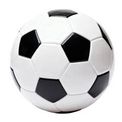 Classic black and white soccer ball, iconic sport equipment. round football for passionate game, close up object