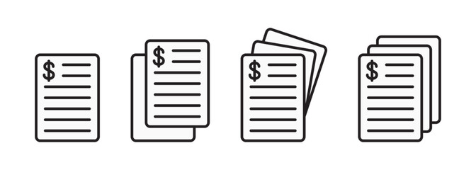 Expense and income statement vector icon with financial concept. Vector illustration