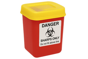 Sharps container for safely disposing medical waste