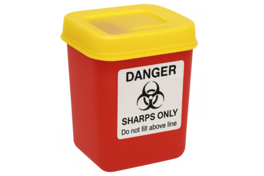 Sharps container for safely disposing medical waste